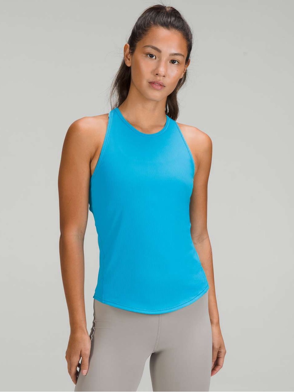 Lululemon Base Pace Ribbed Tank Top in Turquoise Tide